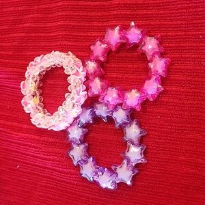 3 bracelets stars and flowers